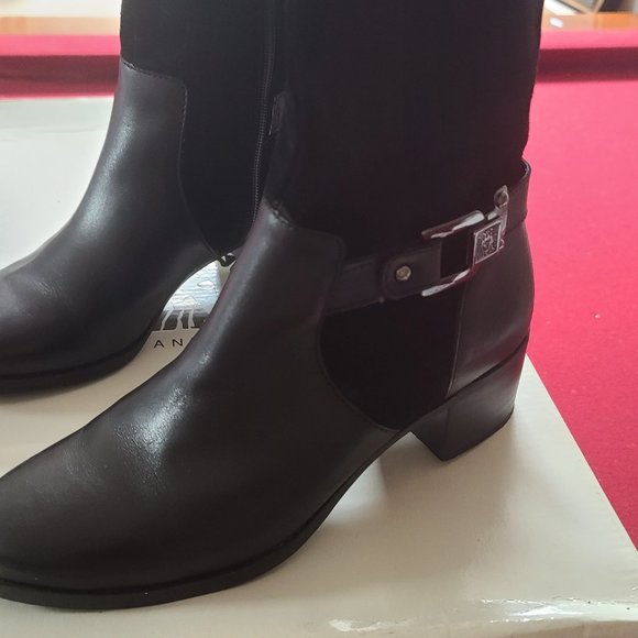 $100 OFF ✅ Anne Klein AK Suede Riding Boots 8.5M Wide Calf ✨ NIB - Picture 3 of 16